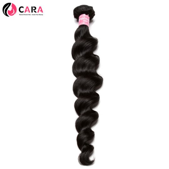 CARA Peruvian Virgin Hair Loose Wave Human Hair Bundles 1 Piece Natural Color Human Hair Weaving 10"-26"