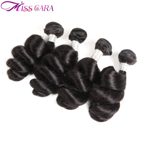 Miss Cara Hair Peruvian Loose Wave Bundles 100% Human Hair Extension Natural Black Color Hair Non Remy Weft Bundle Free Shipping