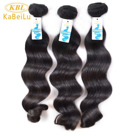 Kabeilu Peruvian Virgin Hair Loose Wave Nature Color KBL 100% Human Hair Bundles Machine Weft Hair Extensions Free Shipping