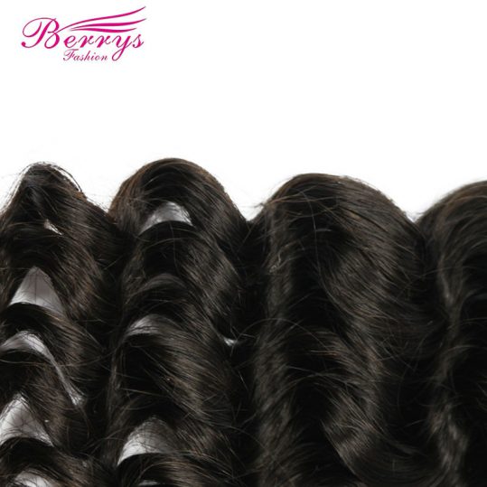 [Berrys Fashion] Peruvian Loose Wave Weave Human Hair Weft 100g Remy Hair Extensions 1Pcs/Lot  12-26" Natural Color Hair Bundles