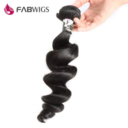 Fabwigs Peruvian Loose Wave Hair Bundles 10-28inch 100% Human Hair Weave Natural Color Remy Hair Free Shipping