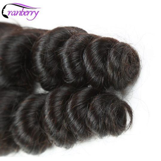 Cranberry Hair Store Peruvian Loose Wave Hair Bundles 100% Human Hair Extensions Natural Hair Weave Bundles 10-26 inch Non Remy