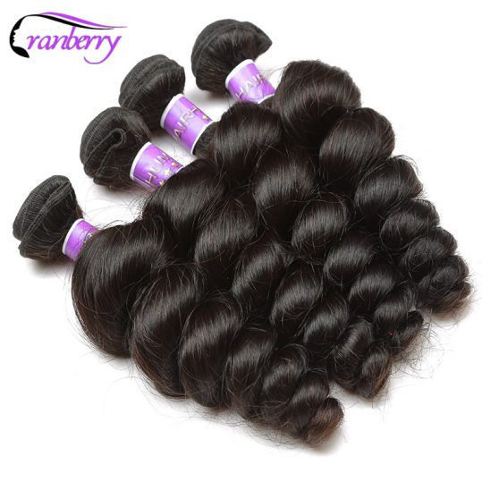 Cranberry Hair Store Peruvian Loose Wave Hair Bundles 100% Human Hair Extensions Natural Hair Weave Bundles 10-26 inch Non Remy