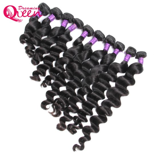 Peruvian Loose Wave 100% Remy Human Hair Extension Weave Bundles 8-30 inch instock Dreaming Queen Hair Natural Black Color