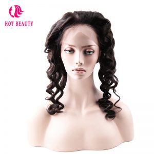 Hot Beauty Hair Pre Plucked 360 Lace Frontal Closure With Cap 100% Natural Black Color Peruvian Loose Wave Remy Human Hair