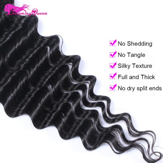 Dreaming Queen Hair Deep Wave Silk Base Closure Brazilian Remy Hair Closure Swiss Lace With Baby Hair Hidden Knots Free Shipping
