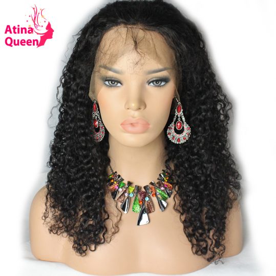 Atina Queen Glueless Full Lace Human Hair Wigs for Black Women Deep Wave Wig with Baby Hair Remy Natural Hairline Free Shipping