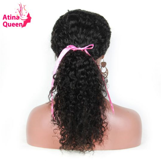 Atina Queen Deep Wave Pre Plucked Lace Front Human Hair wigs with Baby Hair for Black Women Brazilian Remy Hair Wig Natural