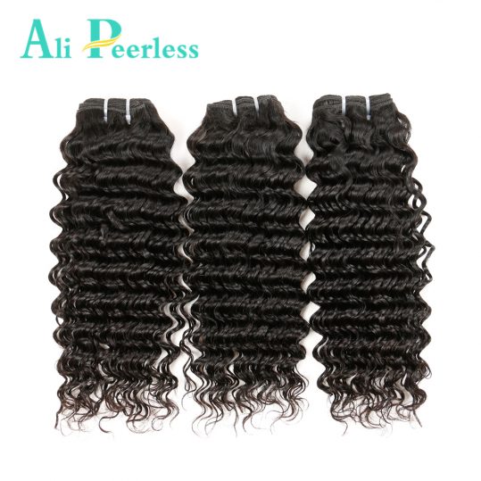 Ali Peerless Hair Deep Wave Brazilian Hair Weave Bundles 1pcs Virgin Human Hair Weave Nautal Black 10"-28"Free Shipping