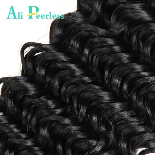 Ali Peerless Hair Deep Wave Brazilian Hair Weave Bundles 1pcs Virgin Human Hair Weave Nautal Black 10"-28"Free Shipping