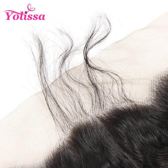 Yolissa Human Hair 13"*4" Ear To Lace Frontal Closure With Baby Hair Brazilian Deep Wave 8-20 inch Human non-remy Hair free ship
