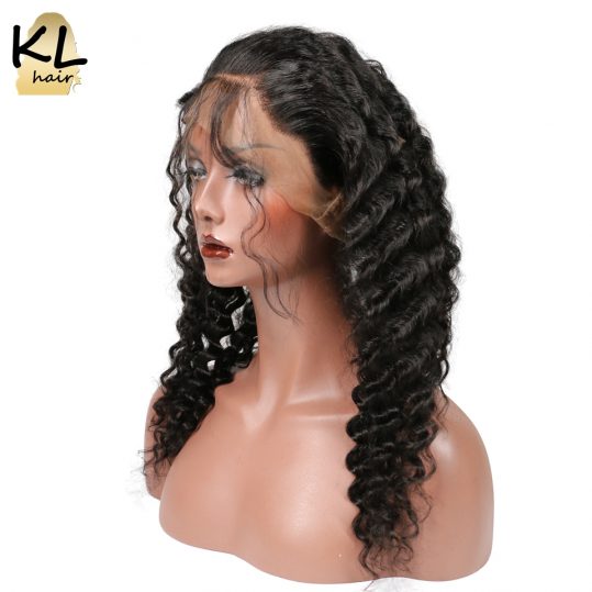 KL Hair Pre Plucked 360 Lace Frontal Deep Wave Natural Hairline Lace 360 Frontal Closure Brazilian Remy Hair With Baby Hair