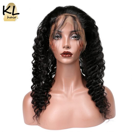 KL Hair Pre Plucked 360 Lace Frontal Deep Wave Natural Hairline Lace 360 Frontal Closure Brazilian Remy Hair With Baby Hair