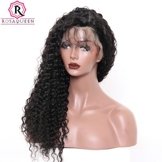 250% Density Lace Front Human Hair Wigs For Black Women Deep Wave Pre Plucked Brazilian Lace Wig With Baby Hair Rosa Queen Remy