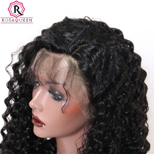 250% Density Lace Front Human Hair Wigs For Black Women Deep Wave Pre Plucked Brazilian Lace Wig With Baby Hair Rosa Queen Remy