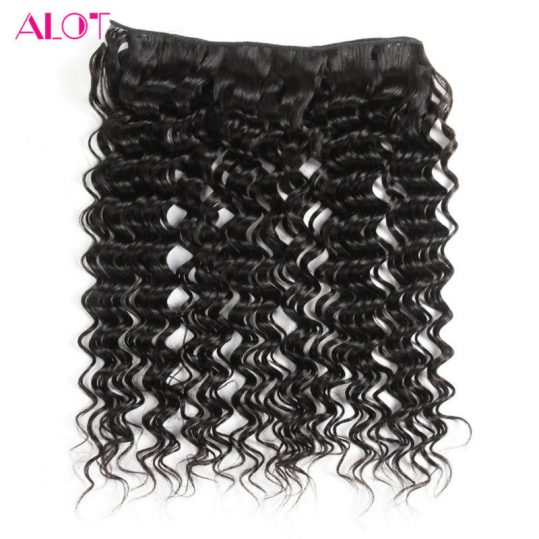 ALot Hair 1 Bundle Deep Wave Brazilian Hair Weave Bundles 100% Human Hair Extensions Non Remy Hair 8"-28" Inch