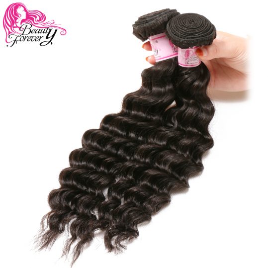 Beauty Forever Peruvian Hair Deep Wave Bundles Non Remy Human Hair Weaves Natural Color 16-26 inch 1 Piece Only