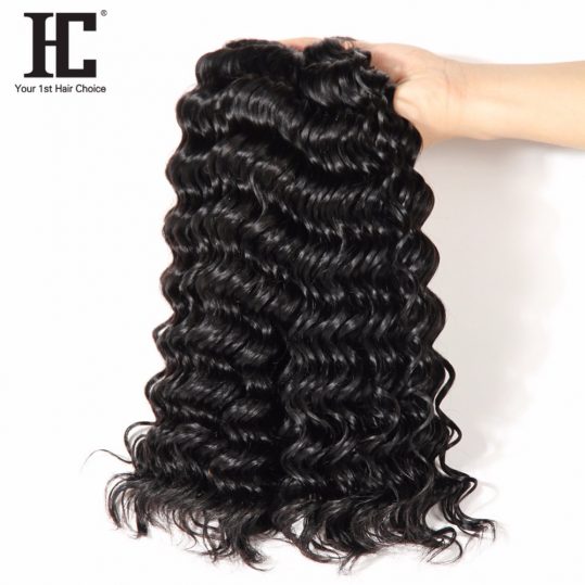 HC Hair Products Malaysian Deep Wave Hair Bundles 10-28 Inches 100% Remy Hair Weaving 100g/PC Natural Color Human Hair Extension