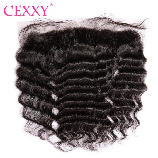 CEXXY Lace Frontal Closure Brazilian Remy Hair Nature Wave 13*4 Plucked Natural Hairline Bleached Knots Baby Hair Human Hair