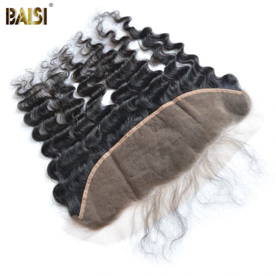 BAISI Brazilian Virgin Hair Natural Wave Plucked Natural Hairline Lace Frontal Size 13*4, Nature Color, 10-18inch Free Shipping