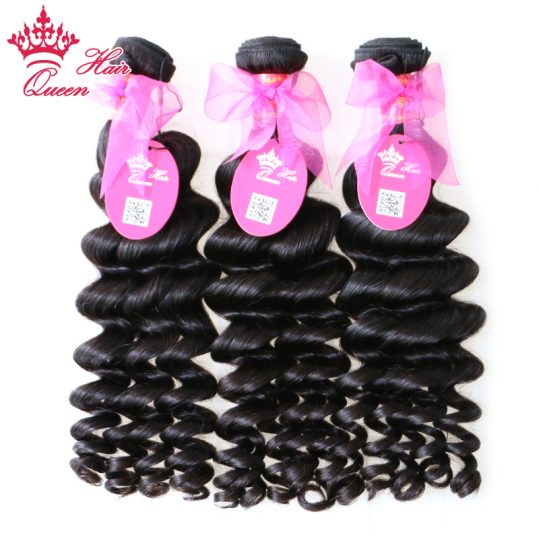 Queen Hair Products Brazilian Natural Wave Hair Bundles Natural Color 1B 100% Human Hair Extensions Remy Weave Free Shipping