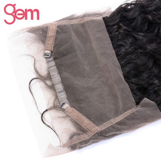 GEM BEAUTY Hair Water Wave 360 Full Lace Frontal Closure With Baby Hair Brazilian Human Hair Closure Remy Hair Extension