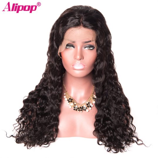 Peruvian Water Wave Lace Front Human Hair Wigs For Black Women With Baby Hair ALIPOP None Remy Hair Wig Pre Plucked