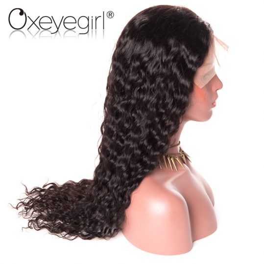 Oxeye girl Glueless Lace Front Human Hair Wigs For Black Women Peruvian Water Wave None Remy Hair Wigs With Baby Hair 10"-24"