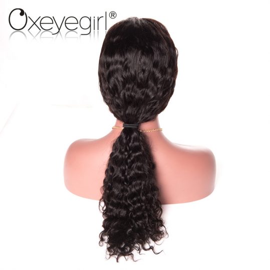 Oxeye girl Glueless Lace Front Human Hair Wigs For Black Women Peruvian Water Wave None Remy Hair Wigs With Baby Hair 10"-24"