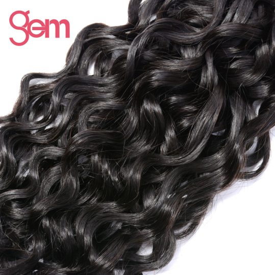 Indian Water Wave Hair 100% Human Hair Bundles Natural Color Can Be Dyed Remy Hair Extensions Gem Beauty Supply Hair Company