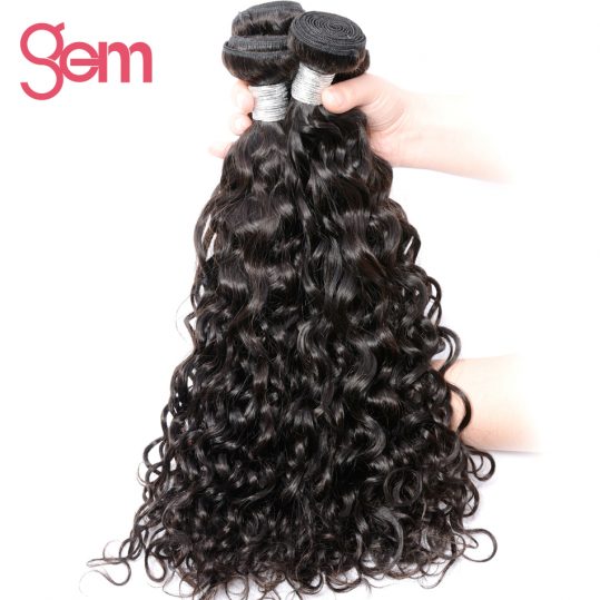 Indian Water Wave Hair 100% Human Hair Bundles Natural Color Can Be Dyed Remy Hair Extensions Gem Beauty Supply Hair Company
