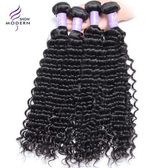 Modern Show 100% Unprocessed Brazilian Virgin Hair Curly Weave Human Hair Bundles Natural Color Free Shipping Can Buy 3 / 4 Pcs
