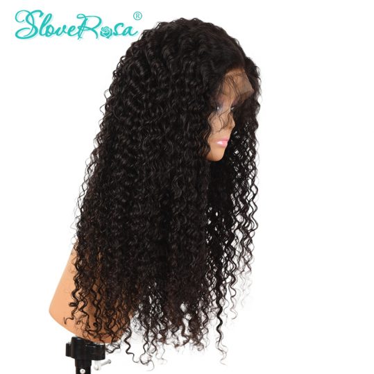 Slove Rosa Lace Front Human Hair Wigs For Black Women 150% Remy Brazilian Loose Curly Lace Wigs With Baby Hair Bleached Knots