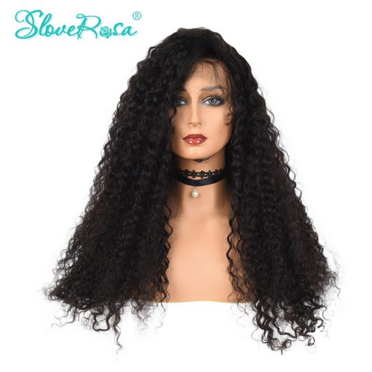 Slove Rosa Lace Front Human Hair Wigs For Black Women 150% Remy Brazilian Loose Curly Lace Wigs With Baby Hair Bleached Knots