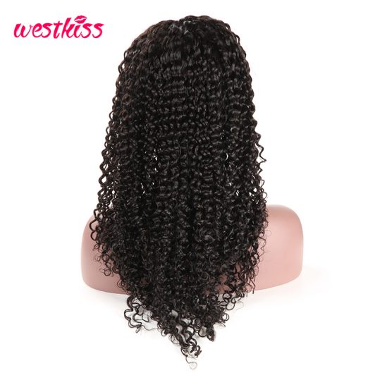 West Kiss 180% Density Brazilian Curly Lace Front Wig For Black Women 100% Human Hair Wig With Baby Hair Pre Plucked Remy Hair