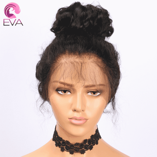 Eva Hair 360 Lace Frontal Wigs Pre Plucked Curly 180% Density Brazilian Remy Human Hair Wigs For Black Women With Baby Hair