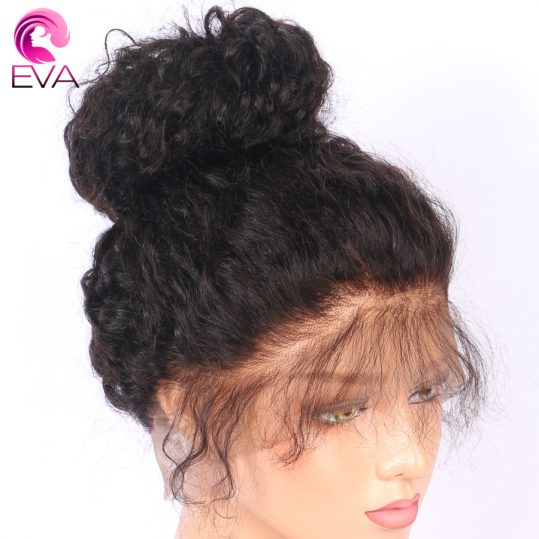Eva Hair 360 Lace Frontal Wigs Pre Plucked Curly 180% Density Brazilian Remy Human Hair Wigs For Black Women With Baby Hair