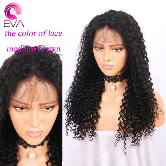 250% Density Lace Front Human Hair Wigs Eva Hair Pre Plucked Curly Brazilian Remy Hair Wigs With Baby Hair For Black Women