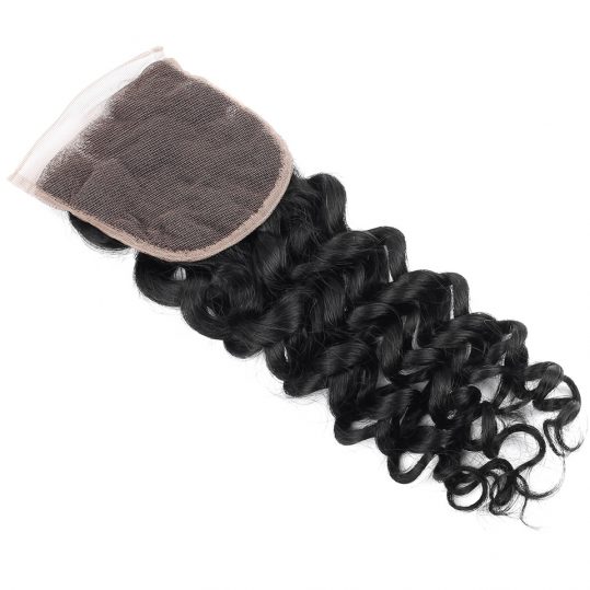 YVONNE Italian Curly Brazilian Virgin Human Hair 4x4 Free Part Lace Closure Natural Color Free Shipping