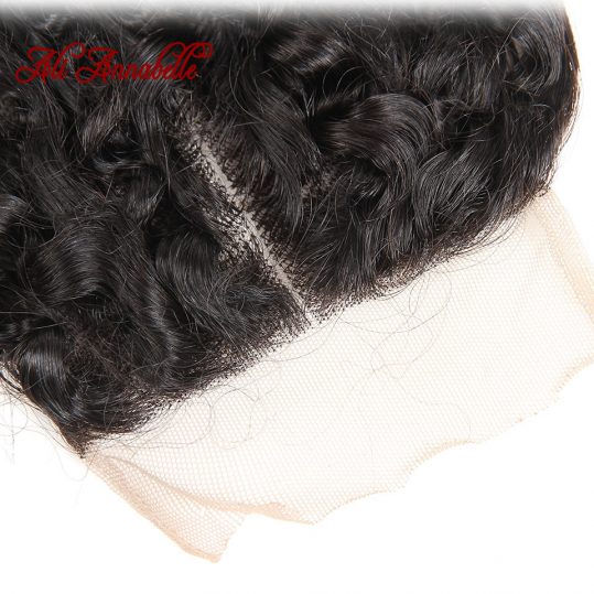 ALI ANNABELLE HAIR Brazilian Kinky Curly Middle Part Lace Closure 4x4 100% Remy Human Hair Swiss Lace 130% Density