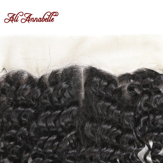 ALI ANNABELLE Brazilian Kinky Curly 13x4 Ear To Ear Lace Frontal Closure Swiss Lace 100% Remy Human Hair Closure Middle Part