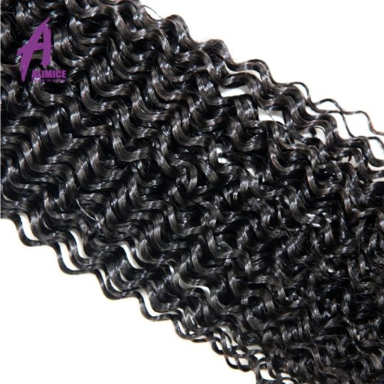 Alimice Hair Brazilian Kinky Curly Hair Extenion 100% Human Hair Weave Bundles Natural Color Non-Remy Hair Bundles Free Shipping