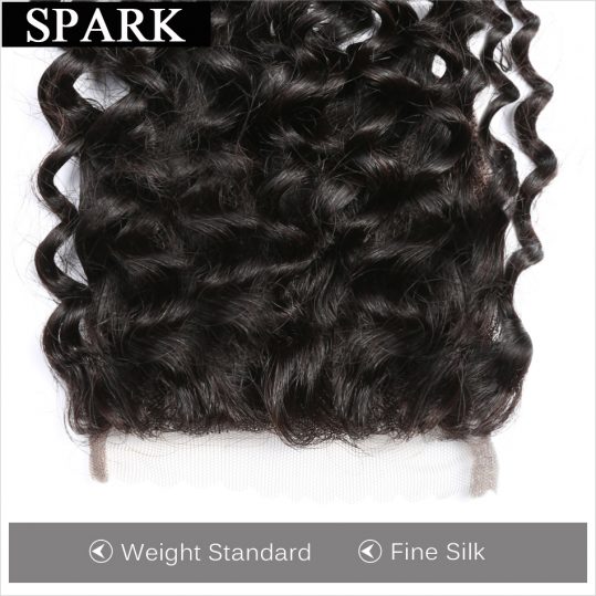 Spark Remy Hair Brazilian Kinky Curly Hair Lace Closure 10 to 22 inch 4*4 Free Part Top Human Hair Closure Free Shipping