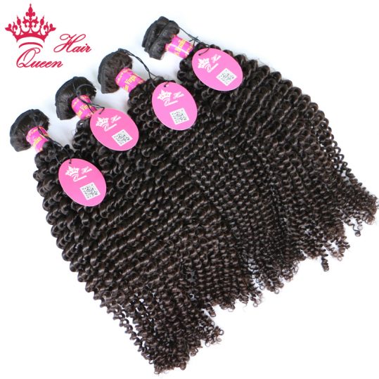 Queen Hair Products Kinky Curly 1 Piece Brazilian Virgin Hair 12" to 28" 100%  Unprocessed Human Hair Weaving Natural Color