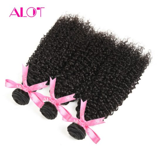 ALot Hair Brazilian Kinky Curly Hair 100% Human Hair Weaving Natural Color Double Weft Non Remy Hair Bundle 1 Piece 8"-28"Inch