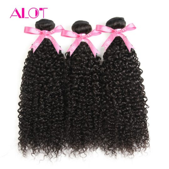ALot Hair Brazilian Kinky Curly Hair 100% Human Hair Weaving Natural Color Double Weft Non Remy Hair Bundle 1 Piece 8"-28"Inch