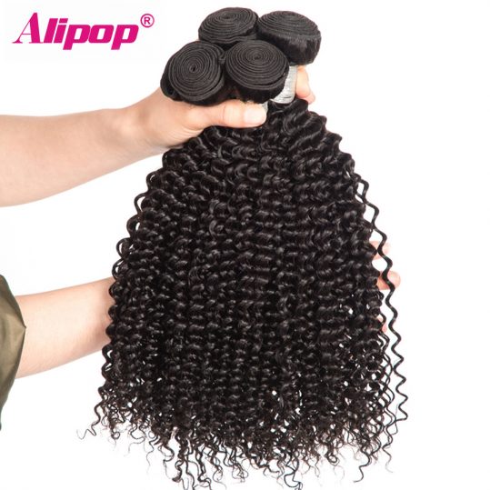 [ALIPOP] Unprocessed Kinky Curly Hair Weave Bundles Brazilian Virgin Hair 1pc 10"-28" Human Hair Bundles Natural Hair Extension