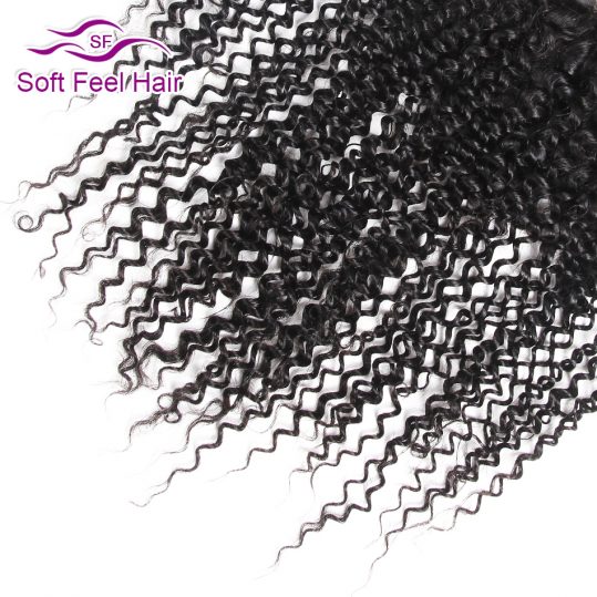 Soft Feel Hair Brazilian Kinky Curly Frontal 13x4 Ear To Ear Lace Frontal Closure Non Remy Human Hair 10-20 Inch Natural Color