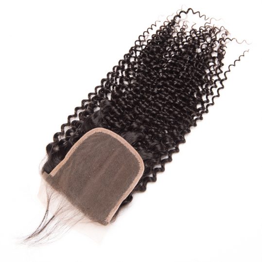 Oxeye girl Kinky Curly Weave Human Hair Lace Closure With Baby Hair 4x4 Malaysian Hair Closure Free Part Remy Hair Bundles