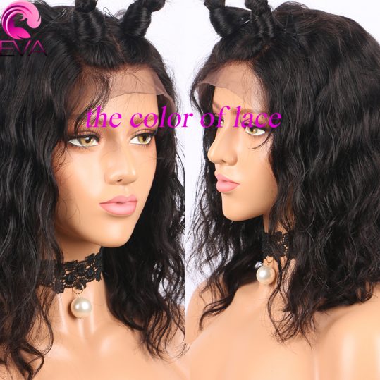 Eva Hair Short Wavy Lace Front Human Hair Bob Wigs Pre Plucked Brazilian Remy Hair Wigs For Black Women